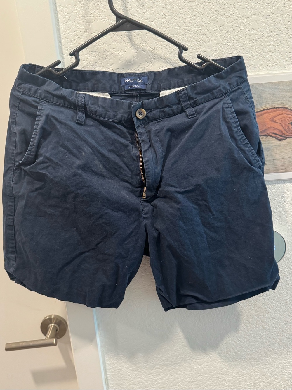 Nautica Men's Navy Stretch Flat-Front Chino Shorts